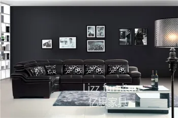 Morden Living Room Leisure Sofa  Leather Wooden Sofa