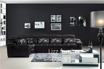 Morden Living Room Leisure Sofa  Leather Wooden Sofa