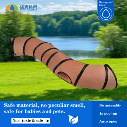 Brown S-Shaped Cat Tunnel for Indoor Pet Play