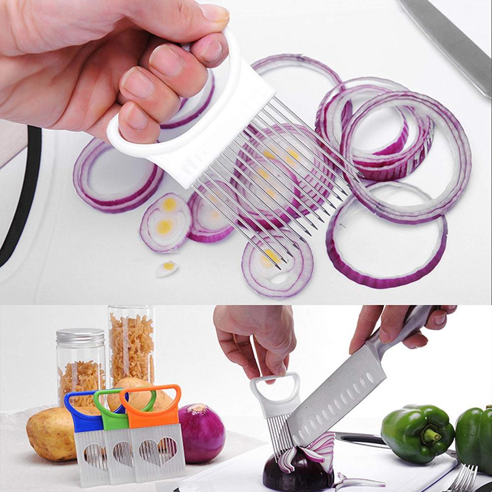 Plastic and Stainless Steel Onion Slicer Holder