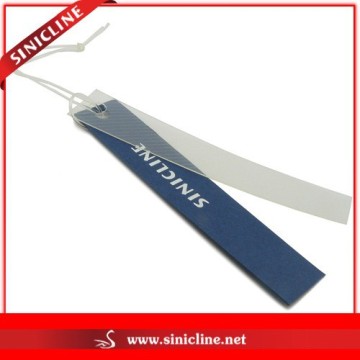 Sinicline Blue Cardboard and PVC Apparel Tag with Plastic String