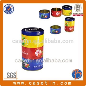 custom round three layers fruit candy packaging tin can