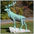 Outdoor Antique Life Size Bronze Elk Escultura para decoração de jardim