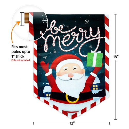 High quality double sided printing Christmas garden flag