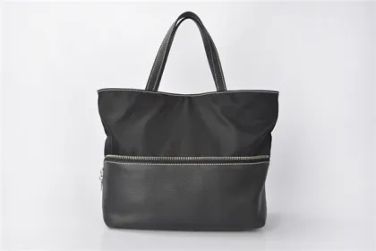Ella Patent Tessuto Soft Nylon & Leather Tote