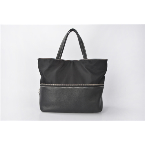 Ella Patent Tessuto Weiche Nylontasche &amp; Ledertasche