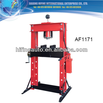 Big red H-frame hydraulic shop press with gauge dial - 50 -Ton