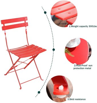 Sailing Leisure Outdoor 3 Piece  Balcony outdoor furniture garden set plastic Round Folding Table Rattan Patio Sets