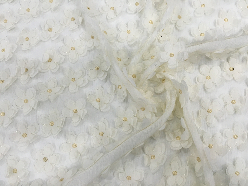 Chiffon Flower Embroidery Fabric