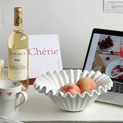 Modern Wave Black French Fruit Bowl Decorative Plate