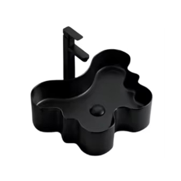 Factory Direct Matte Stone Sink with Single Hole Faucet Mount for Hotels and Counters