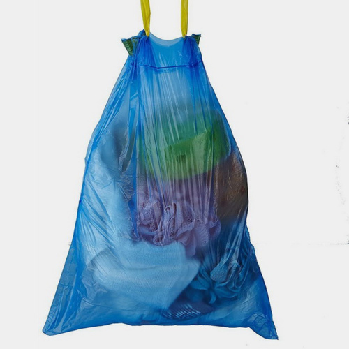 Heavy Bearing Large Flat Black Household Kitchen Bin Liner Garbage Bag Plastic Trash Drawstring Bags