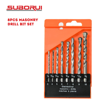 Borui 8PCS Single Tip Wall Drill Bit Set for Brick, Concrete, Marble, Tile, Stone, Masonry