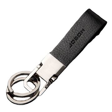 Custom Luxury Logo Keychains: Zinc Alloy Metal & High Quality Leather Key Rings with Gift Boxes