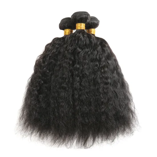 Kinky straight Bundles Brazilian Hair Weave Bundles 1/3/4 PCS Human Hair Bundles Natural  Black 8-30"Remy Hair Extensions