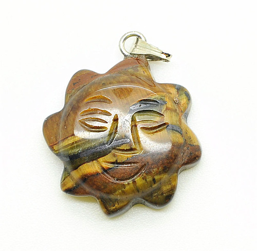 Pendentif oeil de soleil jaune Tiger