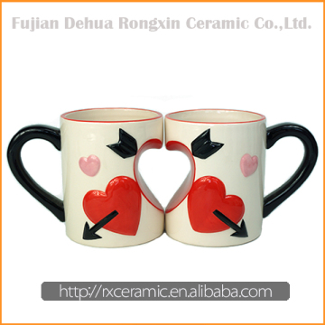 Cupid's arrow design factory supply arrowhead heart ceramic mug