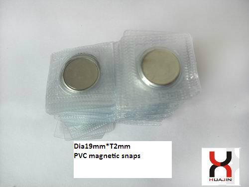 Dia19*2mm Single-Sided Permanent N35 NdFeB Magnet with PVC for Clohthing,