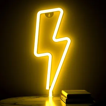 SHENPU LED Neon Light Sign - Bolt Decor for Bedroom