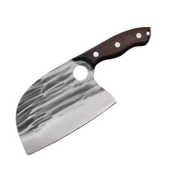 Couteau de boucher forgé à la main Longquan - couteau de cuisine à tête ronde 28 cm avec bord ultra-sharp