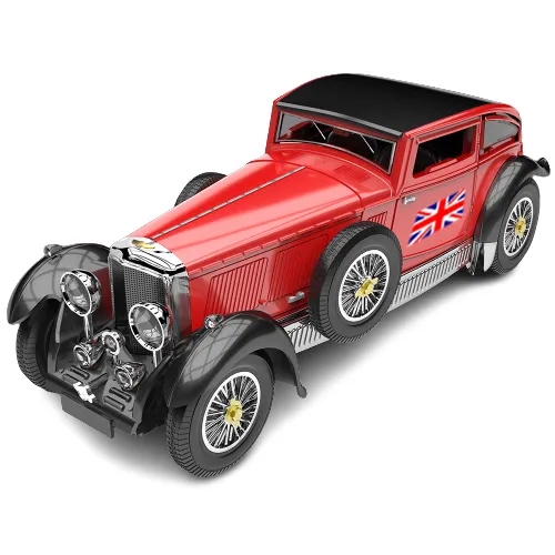 Top Seller: 1:28 Scale Vintage Alloy Metal Pull-Back Sound & Light Classic Car Diecast Toy