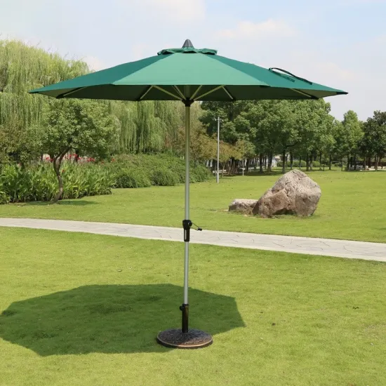 FEAMONT 9ft Patio Hand Crank Custom Logo Print Sunshade Umbrella