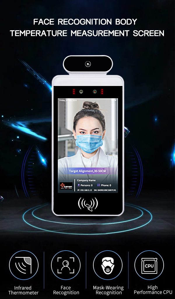 Face Recognition Body Temperature Measuremet Screen