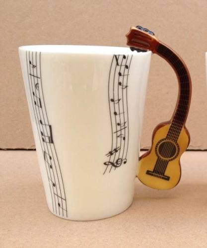 Fine Bone China Music Mug with Traditional Guitar Mug