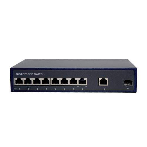 Fiber Optic Equipment POE Switch 8 Ports