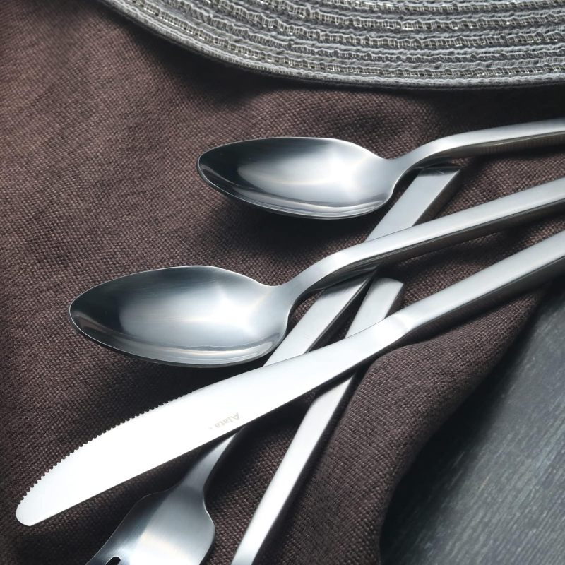 Alata Cube 20-Piece Forged Silverware Set Stainless Steel Flatware Set