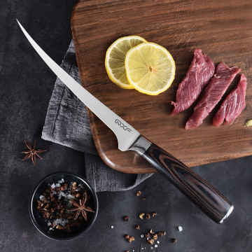 7 Inch Stainless Steel Boning and Fillet Knife with Pakka Wood Handle