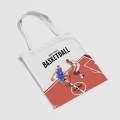 Hoop Dreamer Basket-bertema Canvas Tote