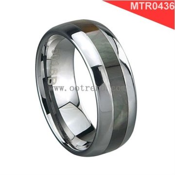 Domed tungsten carbide rings inlay shell,shiny polished rings