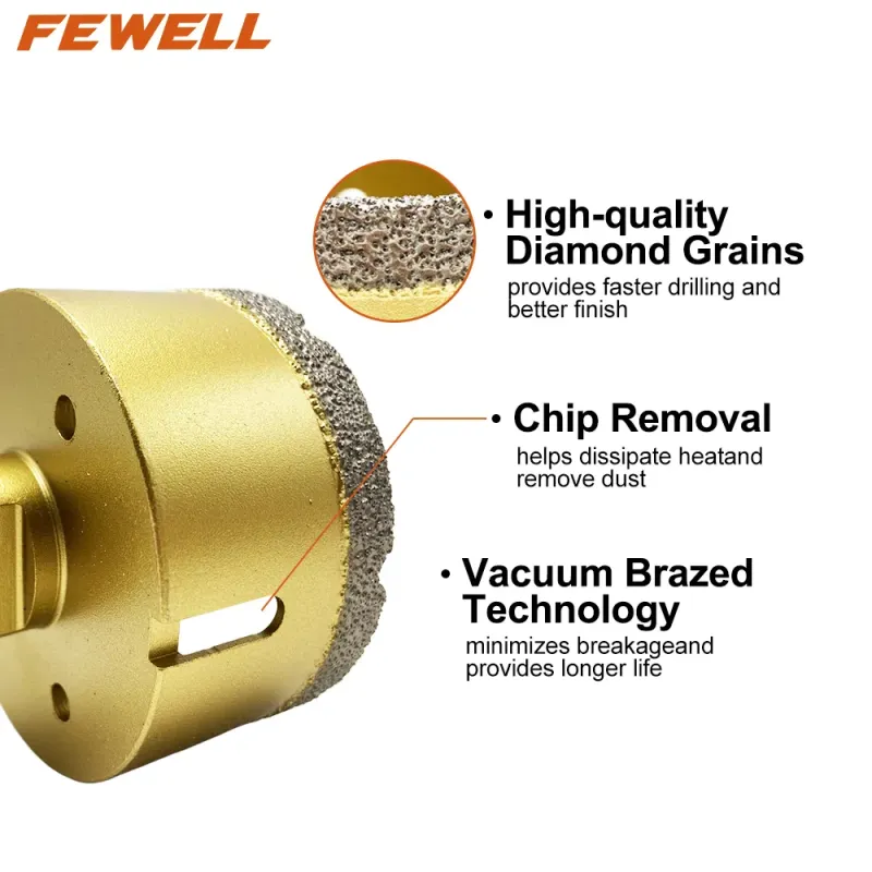 Diamond Core Drill Bit Vacuum Brazed Hole Saw for Reinforced Concrete Marble Granite Core Bits

**Title:** Vacuum Brazed Diamond Core Drill Bit for Concrete, Marble & Granite