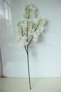 1.1m long decorative home decor artificial indoor fake 3 branches leaves cream silk cherry blossom trees EYHZ05 04G10