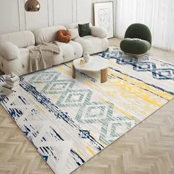 Modern Crystal Velvet Carpet - Large Area Rugs for Living Rooms with Non-Slip Digital Printing