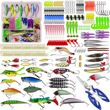 146pcs Fishing Tackle Set: Minnow Baits, VIB, Wobbler, Crankbaits, Hooks, Frogs & PVC Box