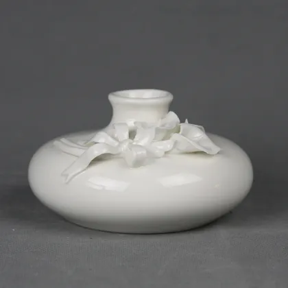 Matt Green Unpainted Ceramic Vase for Flowers - Home Decor