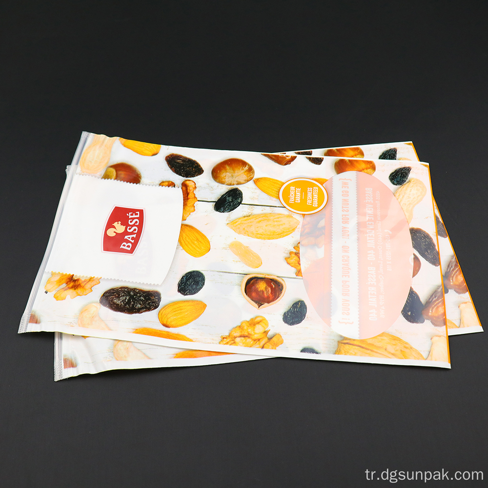 Özel Çevre Dostu Yeniden Kullanılabilir Fermuar Ziplock Çanta