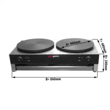 Snack Equipment 2 Plates Pancake Crepes Maker