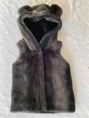 Baby's Fake Fur Body Warmer With Hood