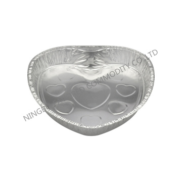 Aluminium foil container large heart pan