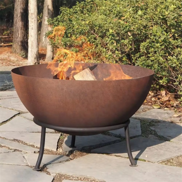 Corten steel metal fire bowl modern