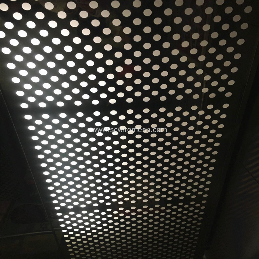 Gray Coated Round Hole Perforated Metal Ceiling