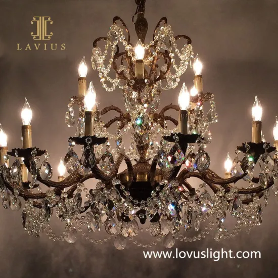 Large high luxury custom crystal chandelier Villa hotel retro project custom chandelier
