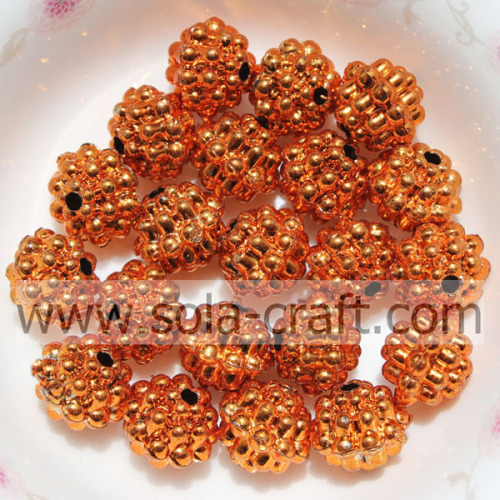 Perles en plastique fantastiques en forme de baie de couleur mandarine 10MM pour trouver