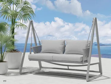 Modern Aluminum Alloy Outdoor Swing Chair with Cushions