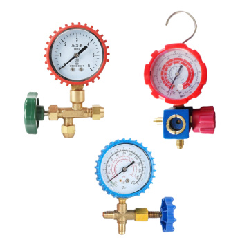 Penyejuk freon penyejukan udara tunggal tekanan digital tolok penglihatan kaca pemegang hvac gauge manifold