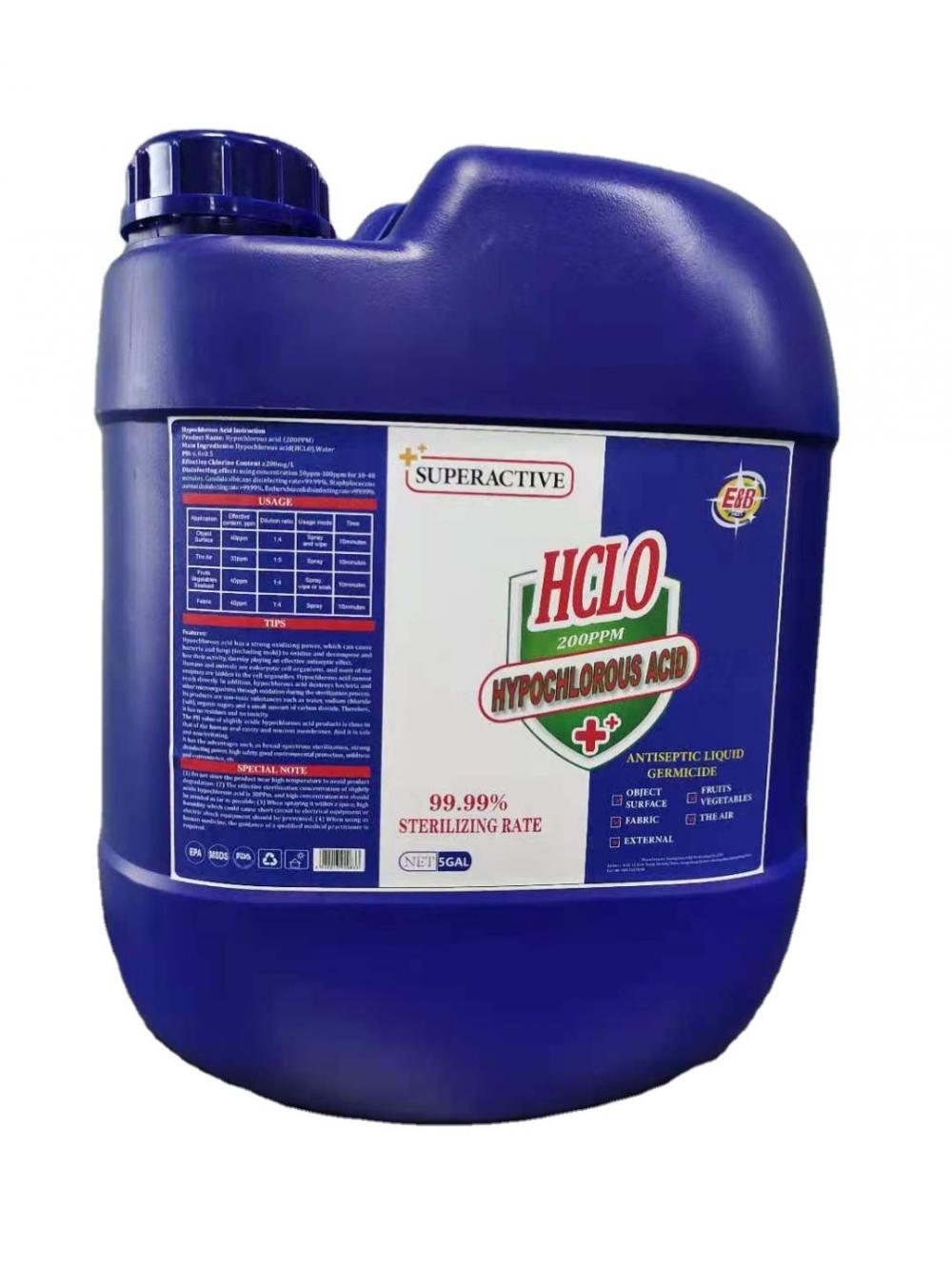 1000PPM مطهر الحمض Hypochlorate