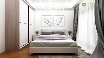 Luxury King Bed with High Sliding Door Wardrobe